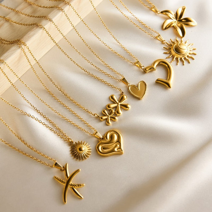 Wholesale Stainless Steel Gold Plated Clavicle Heart Necklace