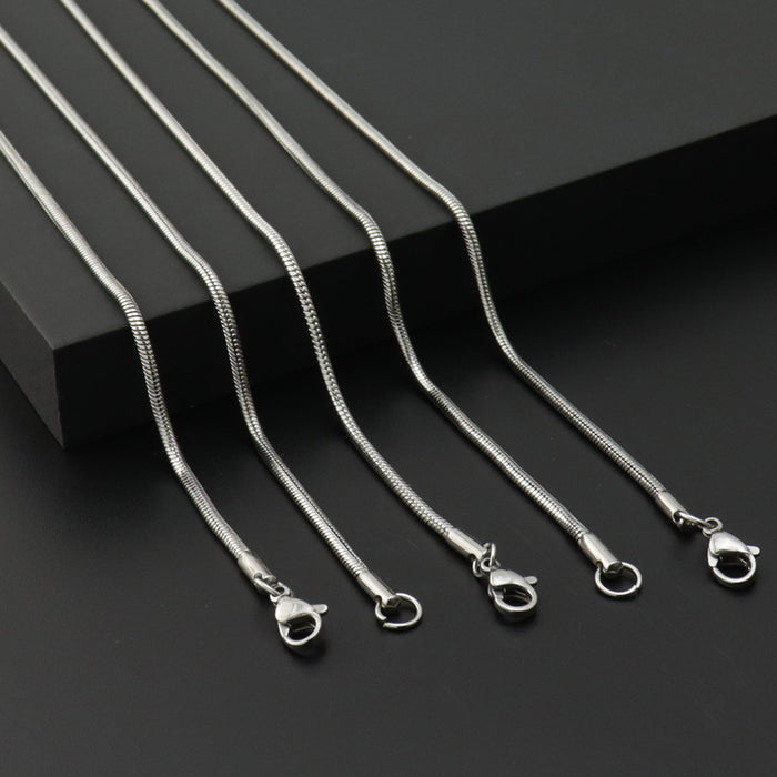 Wholesale Round snake bone chain, men's and women's necklace, titanium steel chain, collarbone chain, matching chain