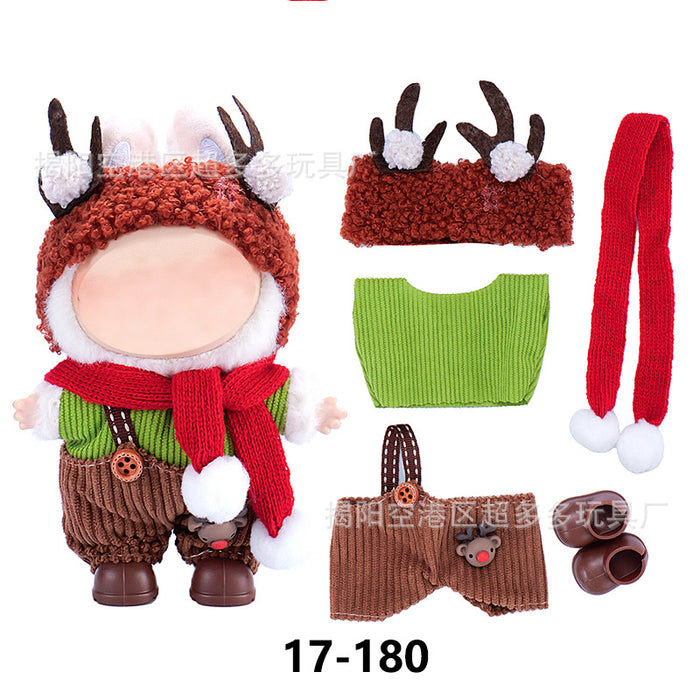 Wholesale ( Clothes only)  Baby clothes 17cm plush Christmas dress