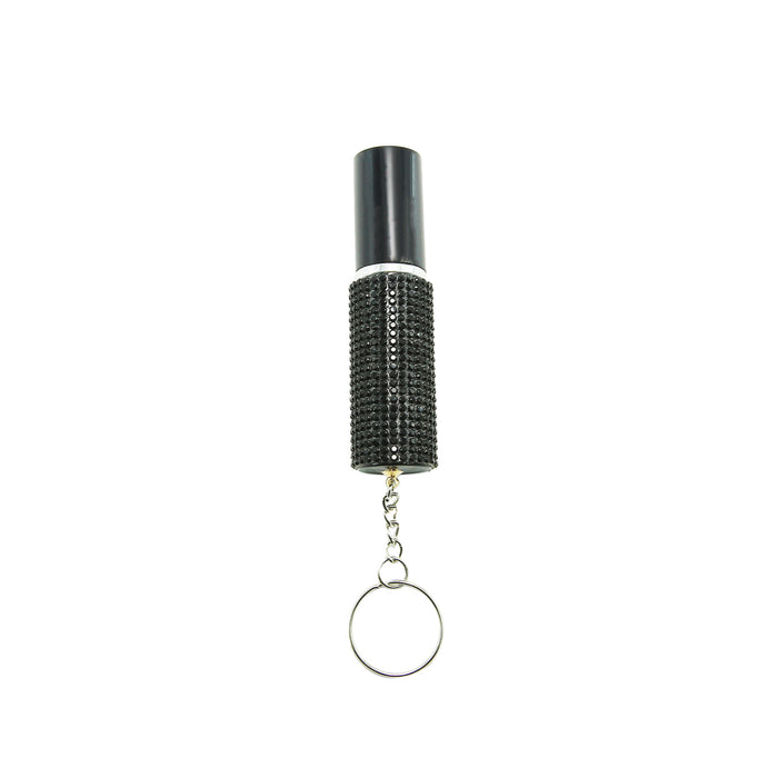 Wholesale Modern Alloy Rhinestone Perfume Bottle Keychain Pendant Portable 5Ml Atomizer Car Key Accessory For Women