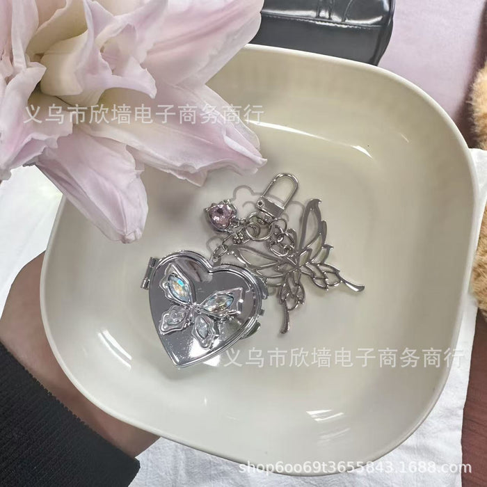 Wholesale Vintage butterfly and heart metal keychain