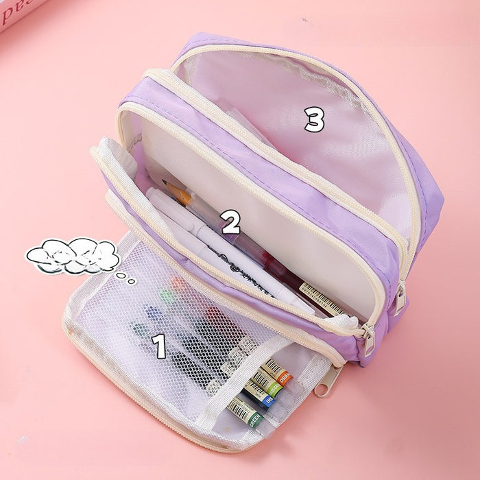 Wholesale KPOP Candy-colored cartoon print Pencil Bags for primary and secondary school girls