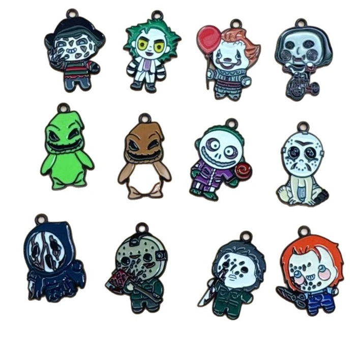 Wholesale 10pcs  Series Monster DIY Alloy Drip Pendant Keychain Earrings Bag Charm