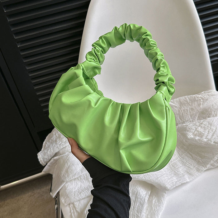 Wholesale New solid color cloud pleated bag, minimalist shoulder bag