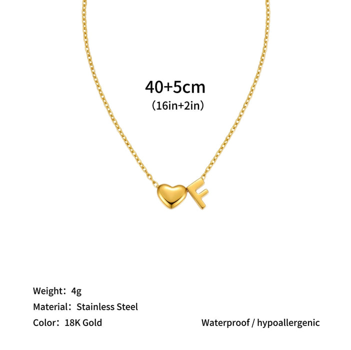 Wholesale Clavicle chain jewelry accessory 26 letter heart pendant titanium steel necklace