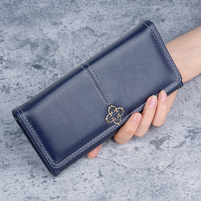 Wholesale Retro Women' s Long PU Wallet Zipper Clutch Fashion Accessory
