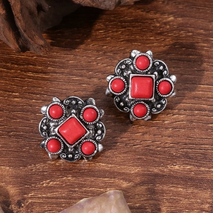 Wholesale Ethnic Style Turquoise Earrings JDC-ES-JunJie004