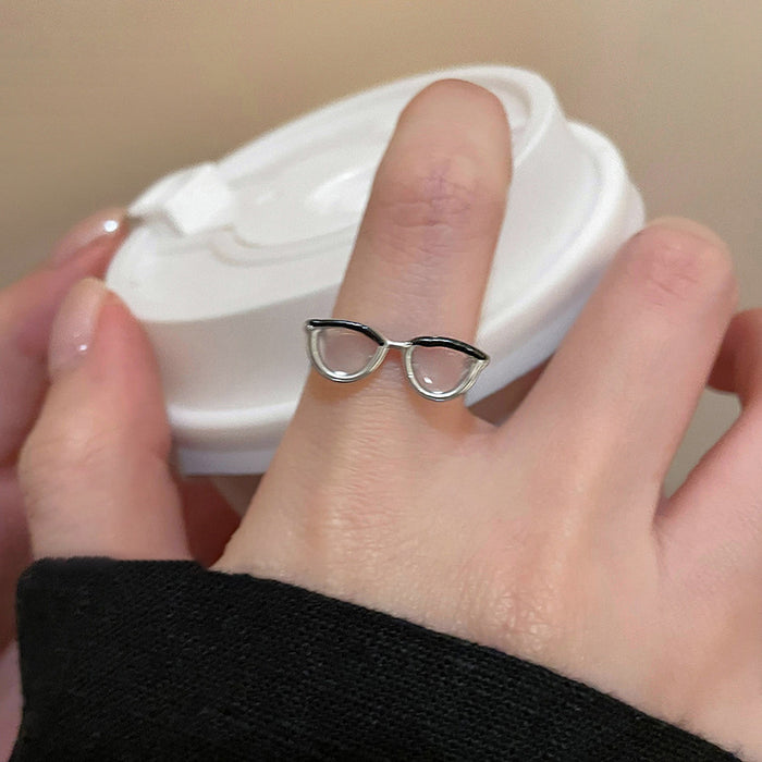 Wholesale Fun sunglasses, glasses, rings, unique, simple, niche design, personalized index finger ring, open mouth