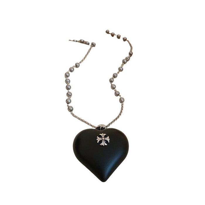 Wholesale Sweater chain with diamond cross, fashionable, luxurious, high-end, niche pendant, love necklace for women