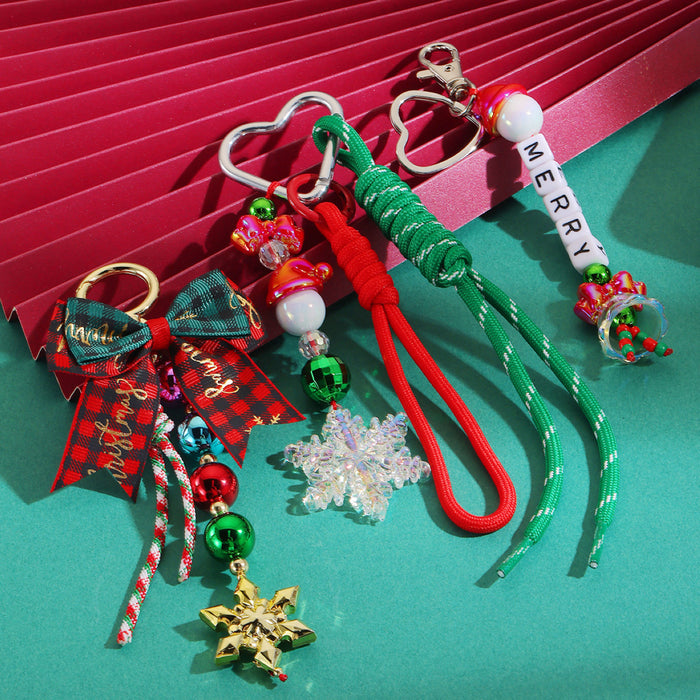 Wholesale Christmas-themed woven rope keychain bag charm