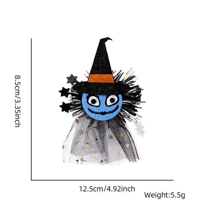 Wholesale Halloween Cross-border New  Hairpin Headwear Children' s Party Decoration  Pumpkin Veil Jewelry Dress Up Decorations