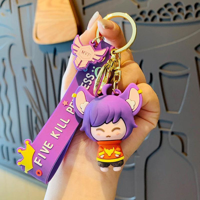 Wholesale Cute game character silicone keychain
