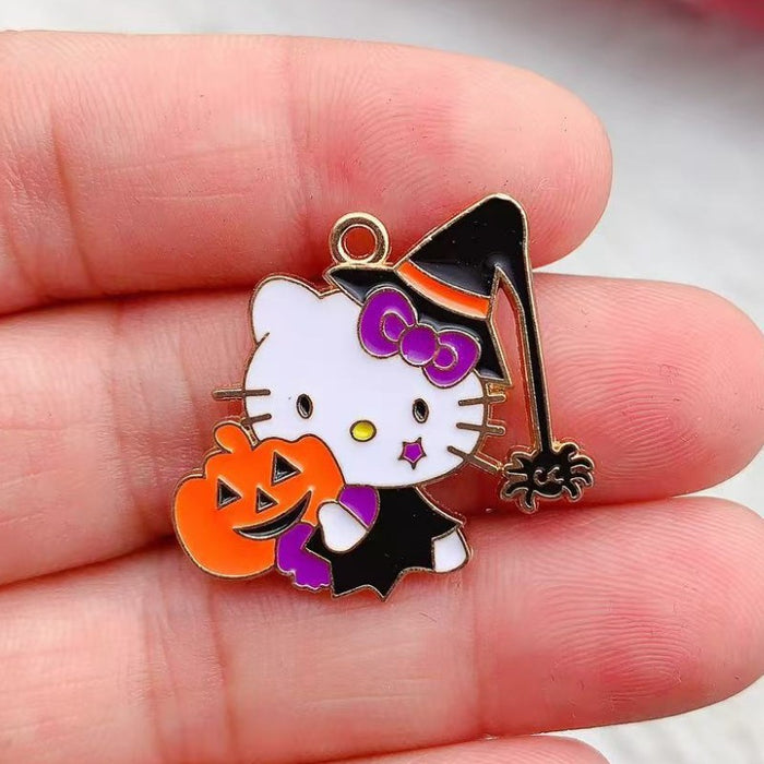 Wholesale 10pcs  DIY Devil Ghost Alloy Drip Oil Bag Pendant Necklace