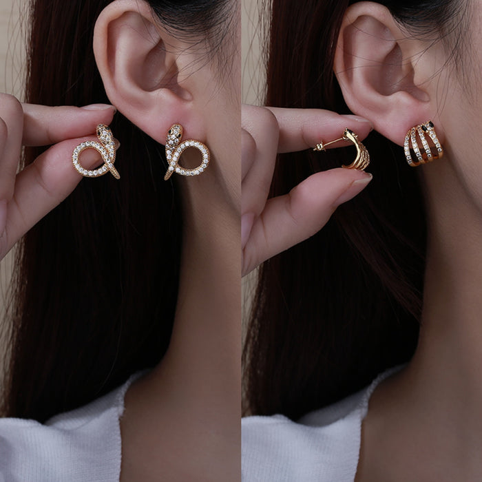 Wholesale New niche design with micro inlaid zircon earrings, exquisite and fashionable earrings and studs