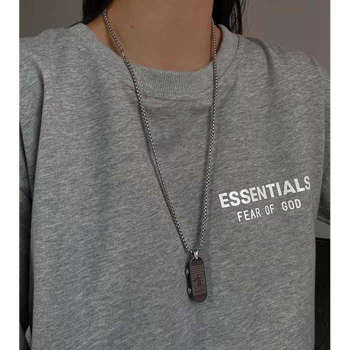 Wholesale Skateboard titanium steel necklace sweater chain versatile long sweatshirt chain accessory
