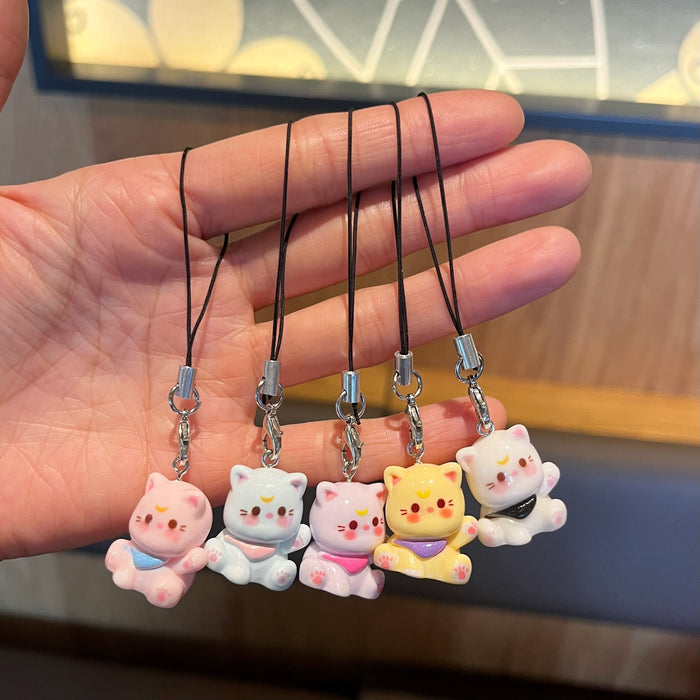 Wholesale New Cartoon Cute Kitten Phone Chain Keychain Student Girl Bag Pendant