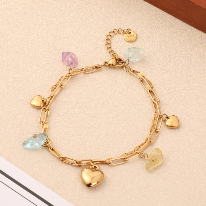 Wholesale Electroplated Stainless Steel Bohemian Turquoise Multi-layer Bracelet