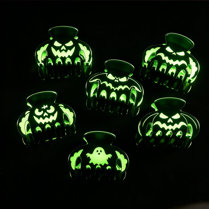 Wholesale Pumpkin Glow In The Dark Hollow Acrylic Claw Clip Dark Style Hair Accessory For Women