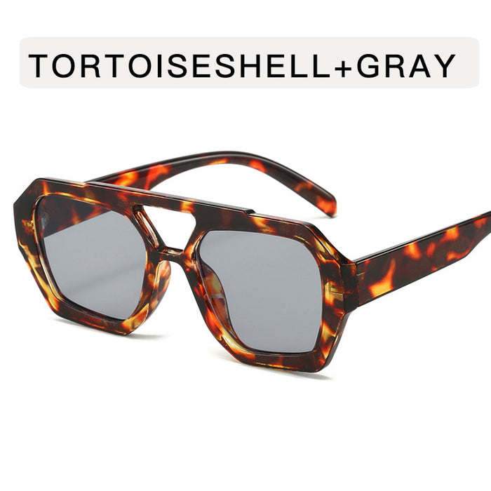 Wholesale Double-beam Retro Irregular Sunglasses Men's Women's Plain-made Women's