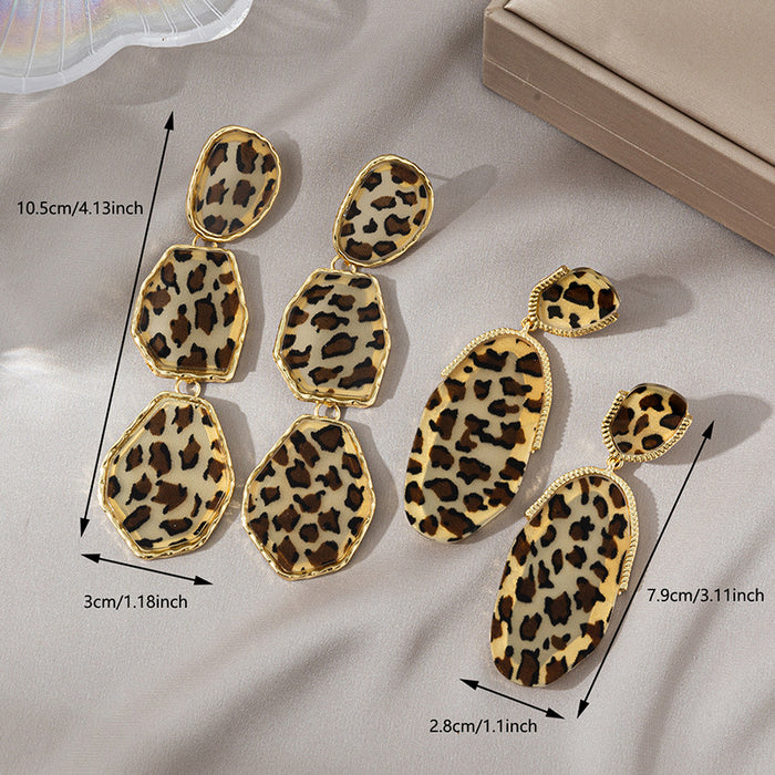 Wholesale leopard print acrylic earrings for women,  wild pattern earrings,  exaggerated earrings