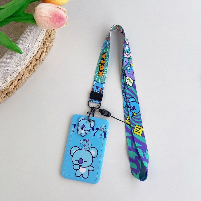 Wholesale Acrylic Cartoon Long Rope Card Holder Keychain JDC-KC-ZhangX007