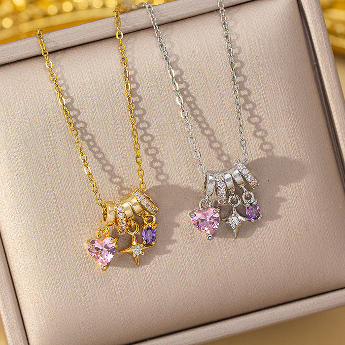Wholesale Sparkle Tassel Layering Pendant Necklace Trendy Jewelry Accessory Gift MOQ≥2