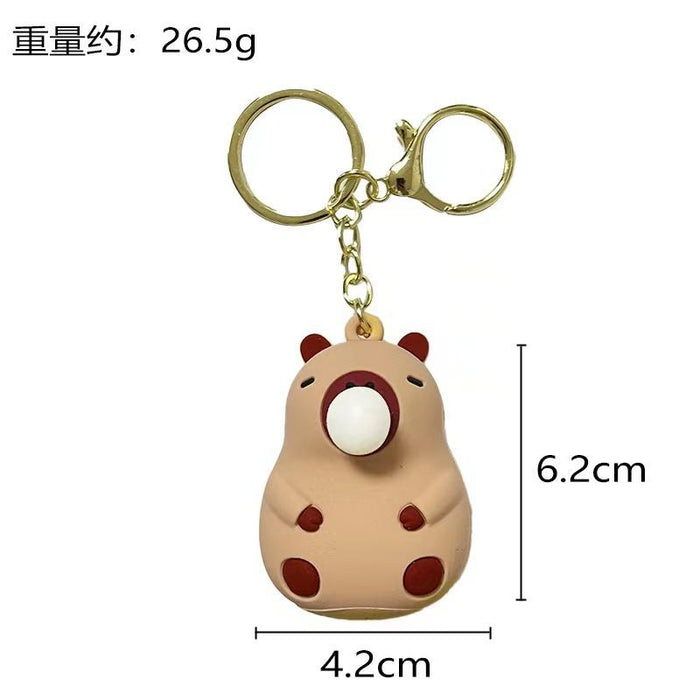 Wholesale  Keychain Bag Pendant Cartoon Capybara Car Keychain Decompression Toy