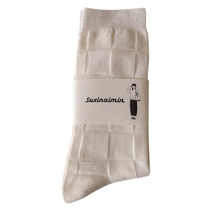 Wholesale Mid length socks, pure cotton socks, stacked socks, simple solid color long socks