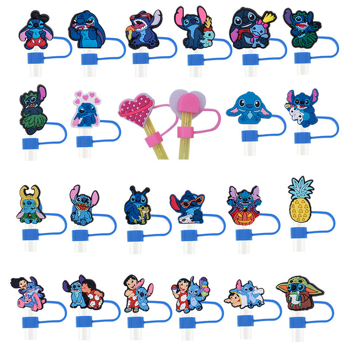 Wholesale 100pcs Random PVC Cartoon Soft Straw Stopper JDC-SCR-XiaoXun001