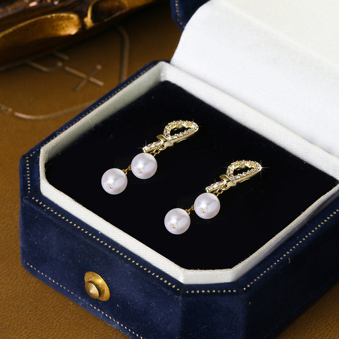 Wholesale Small niche design, rhinestone pearl earrings, earrings, high-end earrings, new temperament earrings, wholesale