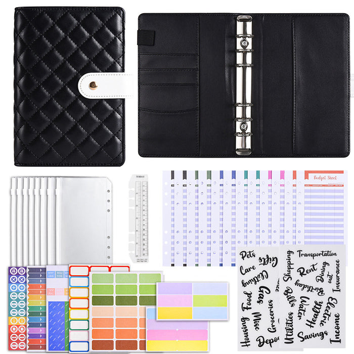Wholesale Macaron Pu Leather Loose-Leaf Accounting Notebook Creative Cash Budget Financial Planning Notebook