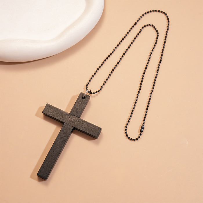 Wholesale Dark Style Cross Long Pendant Necklace Fashion Simple High-End Niche Necklace