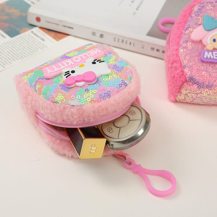 Wholesale Colorful Sequin Coin Purse Plush Keychain JDC-KC-YiK002