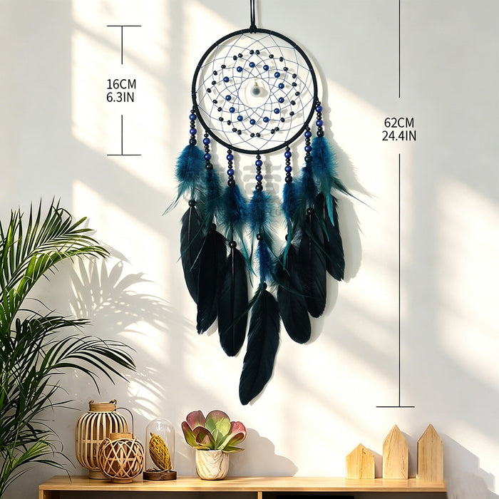 Wholesale Handmade Feather Dreamcatcher Wine Red Boho Wall Hanging Home Decor Accent MOQ≥2