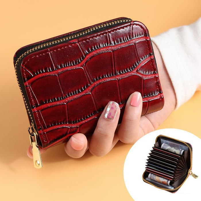 Wholesale PU Card Holder Multi-Slot Retro Letters Pattern Women' s Daily Wallet Gift MOQ≥3