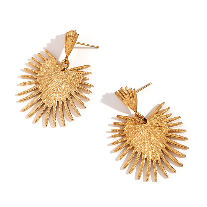 Wholesale Fashionable and versatile retro niche earrings made of stainless steel gold-plated irregular geometric heart-shaped earrings