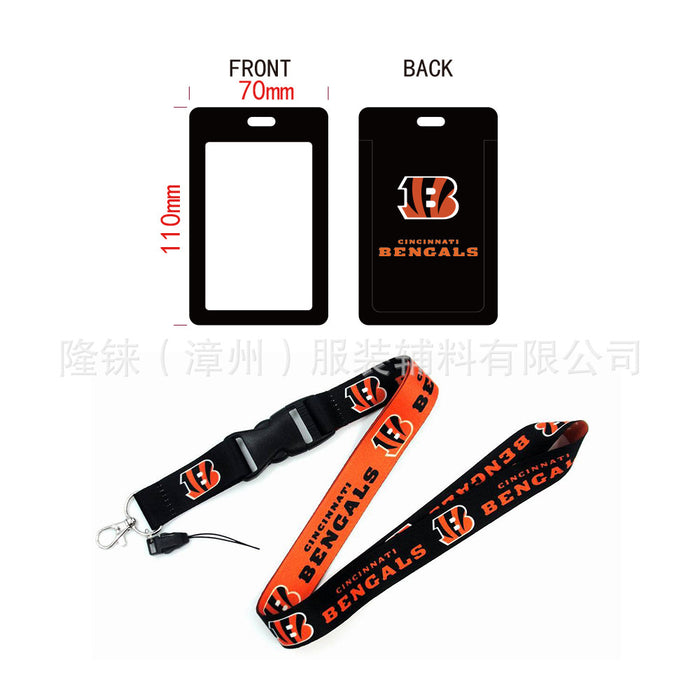 Wholesale of 10pcs/pack Rugby Card Set Polyester Hanging Cord Keychain JDC-KC-LongL001