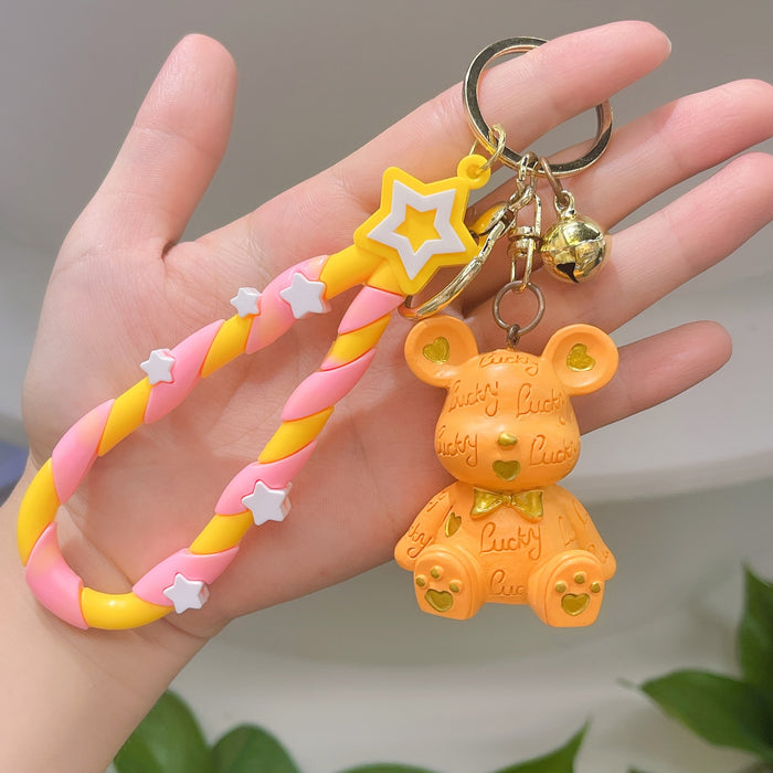 Wholesale Cartoon Cute Bear Resin Keychains JDC-KC-MRan007