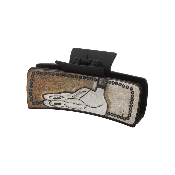 Wholesale Western Cowboy Style Leather Hair Clip Bull Shark Clip Women' s Clip