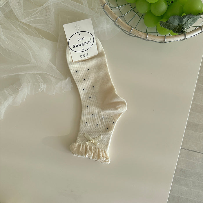 Wholesale Bow shaped boneless socks, new mid length socks