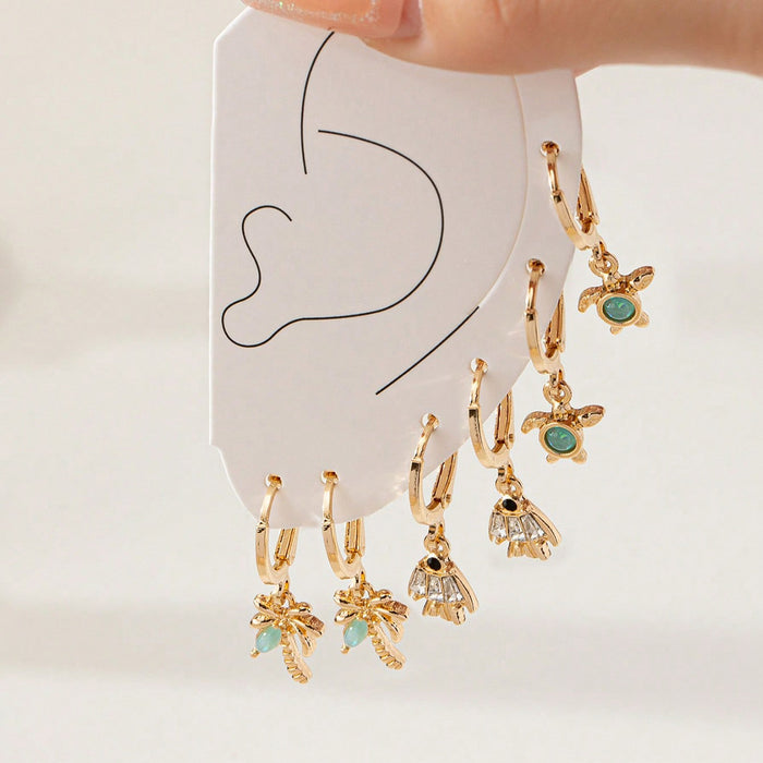 Wholesale Beach vacation ocean simple alloy starfish nut tree sea turtle ladies earrings