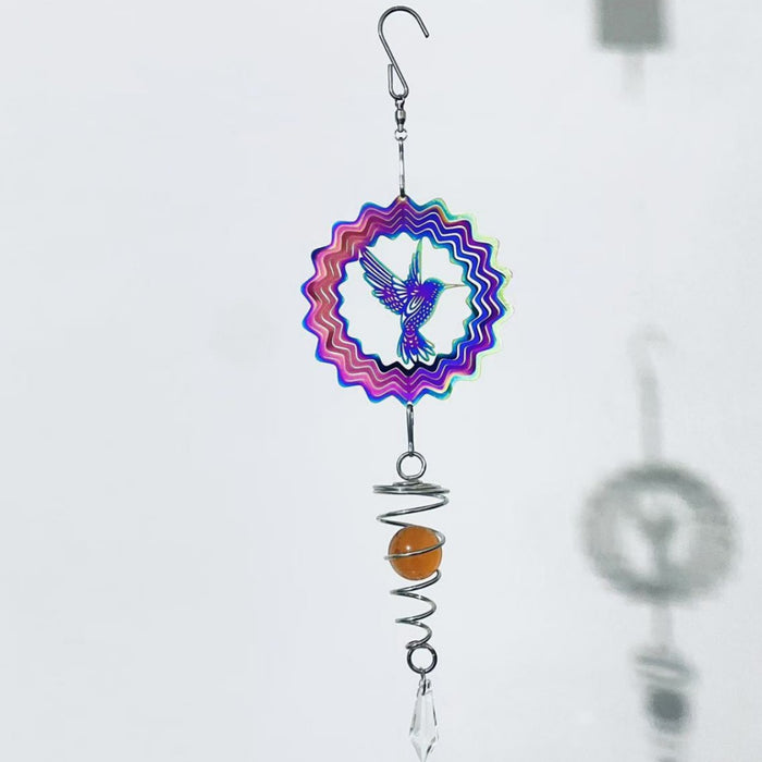 Wholesale 15CM stainless steel rotating wind chime Tree of Life