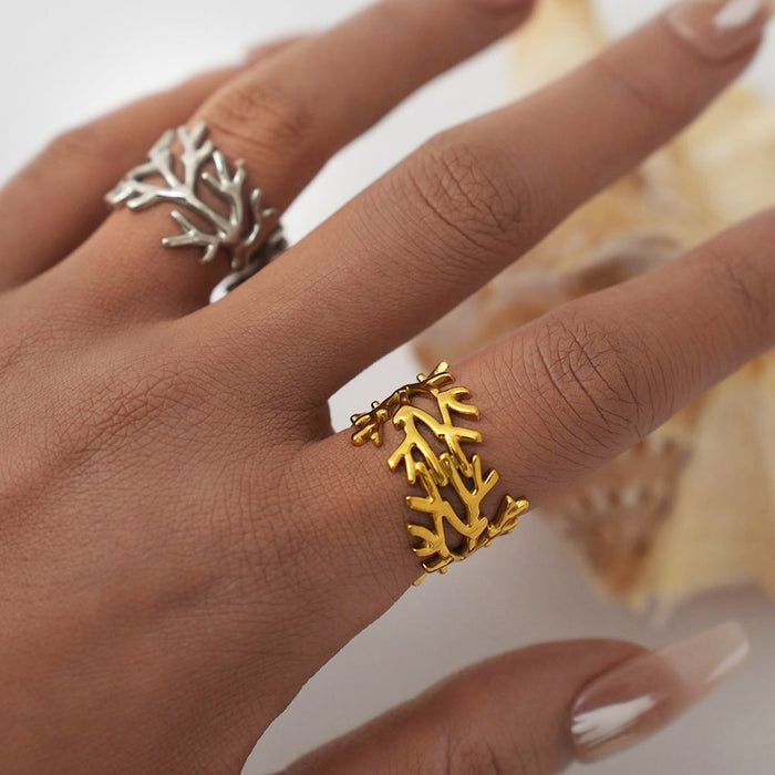 Wholesale Stainless Steel 18K Ring Steel Women's Niche High-End Ring Jewelry