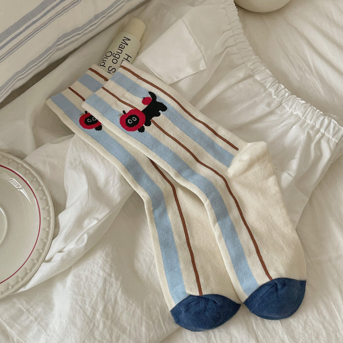 Wholesale Socks with vertical stripes, mid tube socks, cute socks