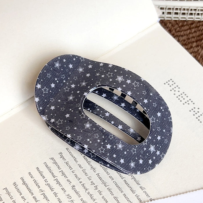 Wholesale PVC Large Claw Clip Polka Dot Star Print Hollow Hair Accessory for Everyday Styling