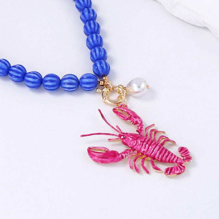 Wholesale Alloy Oil Dropping Pendant Beaded Necklace All-match Beach Style Necklace Women