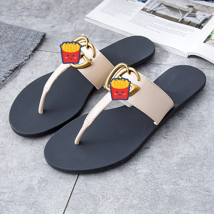 Wholesale Summer Leather Slippers for Women JDC-SP-YaNuo005