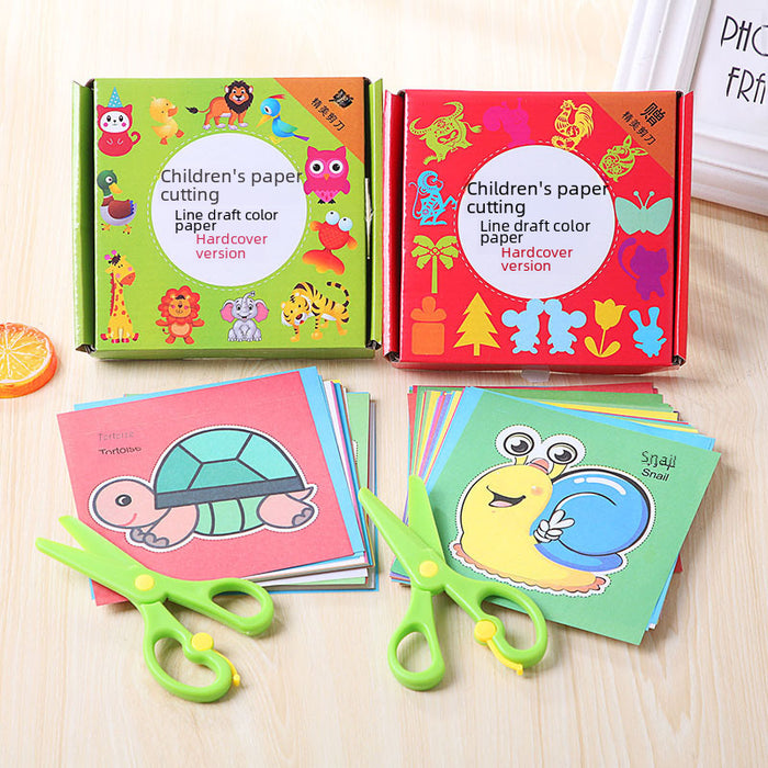 Wholesale Children's 96 handmade paper-cut origami  DIY  materials send scissors