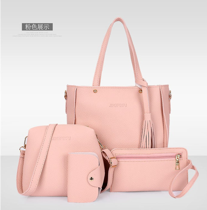 Wholesale Mother and Child Bag Four Piece Set New Water Bucket Tassel Shoulder Bag Handbag Crossbody Bag JDC-SD-MO007