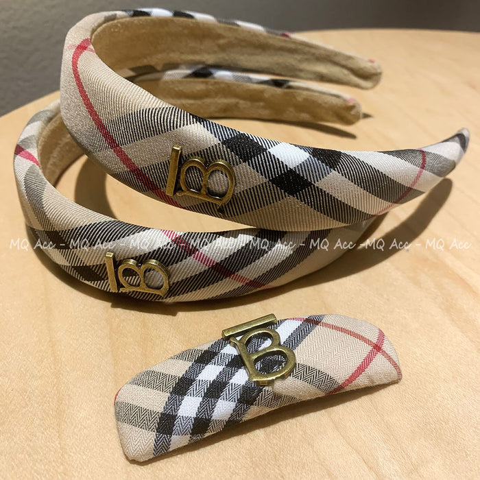 Wholesale Metal with Classic Plaid Headband for Women JDC-HD-Yuq008